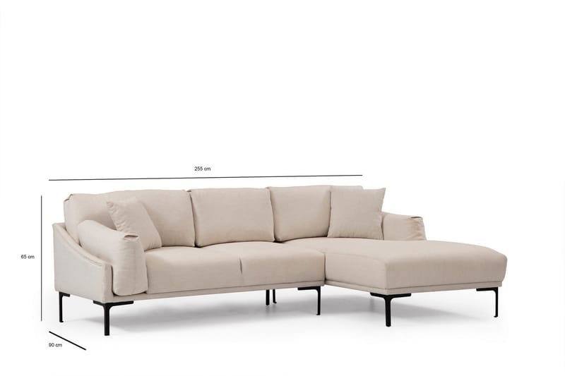 Glenure Soffa m. Divan 4-sits - Cream - Möbler - Soffa - Divansoffor & schäslongsoffa