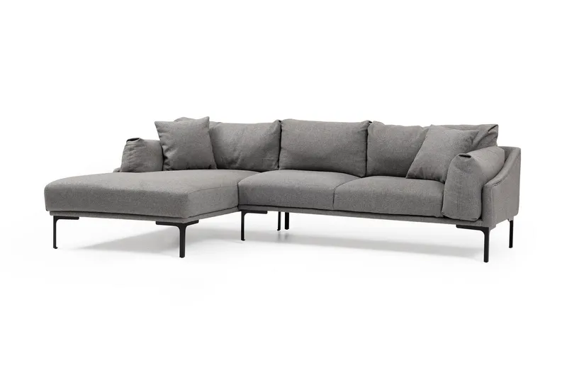 Glenure Soffa m. Divan 4-sits - Grå - Möbler - Soffa - Divansoffor & schäslongsoffa