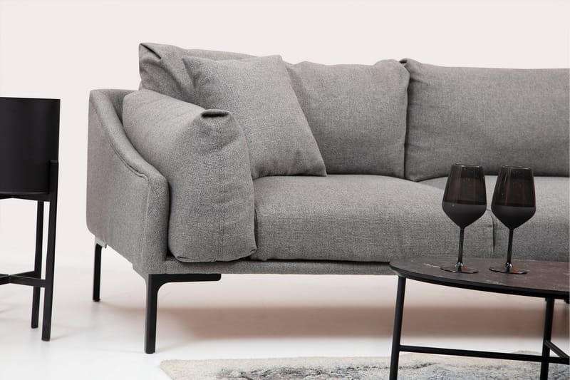 Glenure Soffa m. Divan 4-sits - Grå - Möbler - Soffa - Divansoffor & schäslongsoffa