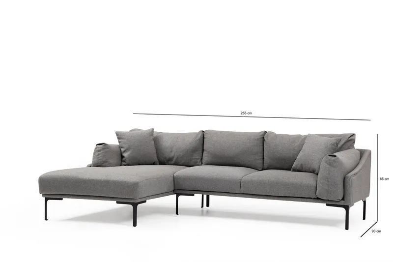 Glenure Soffa m. Divan 4-sits - Grå - Möbler - Soffa - Divansoffor & schäslongsoffa