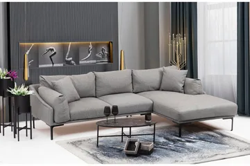 Glenure Soffa m. Divan 4-sits - Grå - Möbler - Soffa - Divansoffor & schäslongsoffa