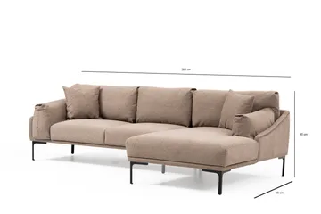 Glenure Soffa m. Divan 4-sits - Mocha - Möbler - Soffa - Divansoffor & schäslongsoffa