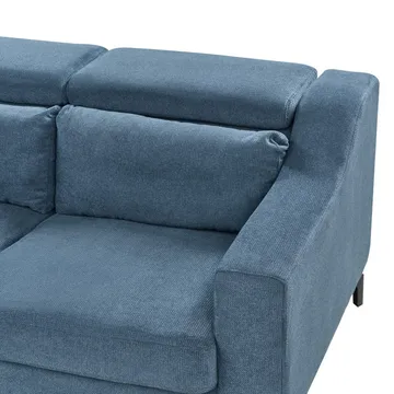 Glosli Vänstervänd Hörnsoffa med Divan och Schäslong 220 cm i Chenille - Stålblå - Möbler - Soffa - Divansoffor & schäslongsoffa