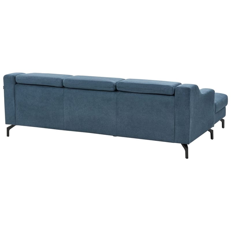 Glosli Vänstervänd Hörnsoffa med Divan och Schäslong 220 cm i Chenille - Stålblå - Möbler - Soffa - Divansoffor & schäslongsoffa