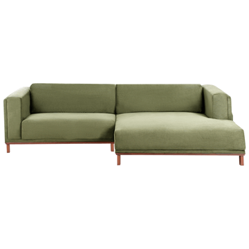 Hörnsoffa 4-sits Veng - Ljusbrun, Grön - Möbler - Soffa - Divansoffor & schäslongsoffa