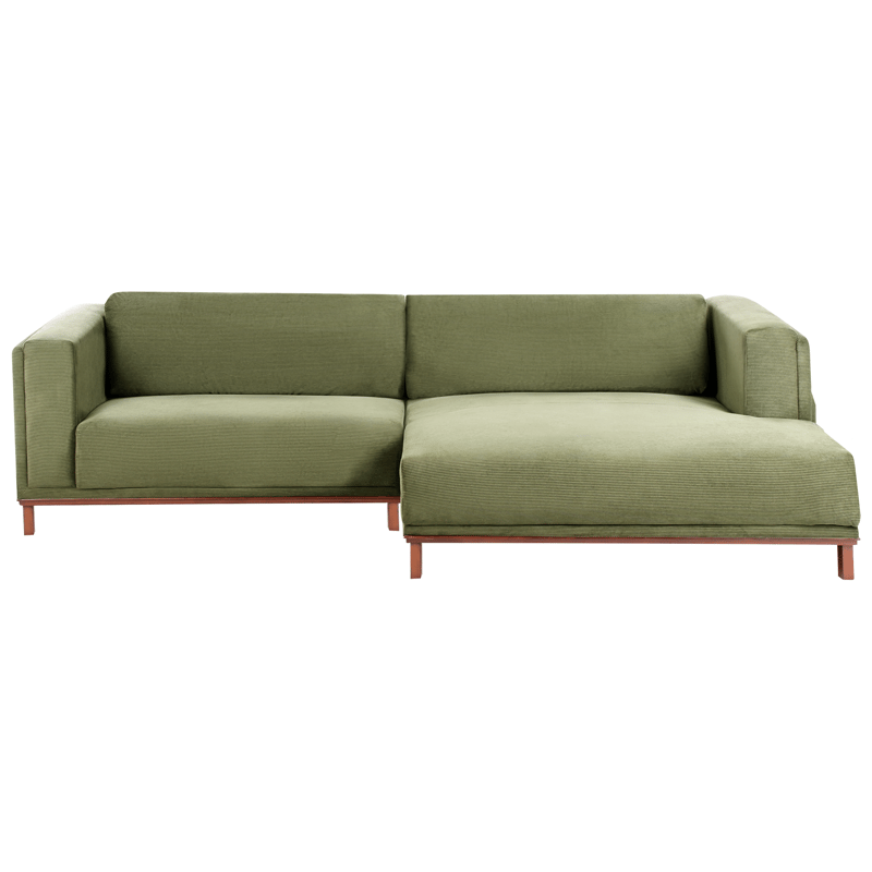 Hörnsoffa 4-sits Veng - Ljusbrun, Grön - Möbler - Soffa - Divansoffor & schäslongsoffa