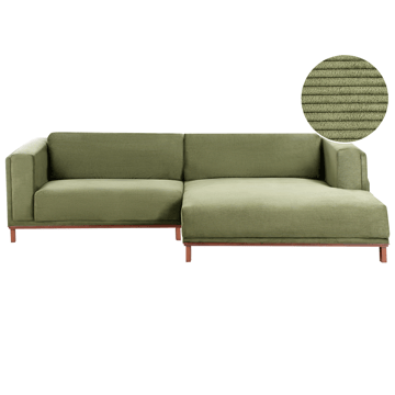 Hörnsoffa 4-sits Veng - Ljusbrun, Grön - Möbler - Soffa - Divansoffor & schäslongsoffa
