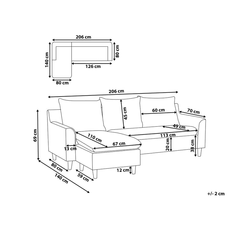 Hörnsoffa Elvenes - Grönt, mörkt trä/Högervänd - Möbler - Soffa - Hörnsoffa