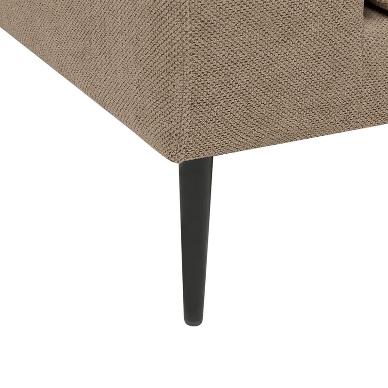 Hörnsoffa Flam - Brun, Svart/Högervänd/Polyester - Möbler - Soffa - Hörnsoffa