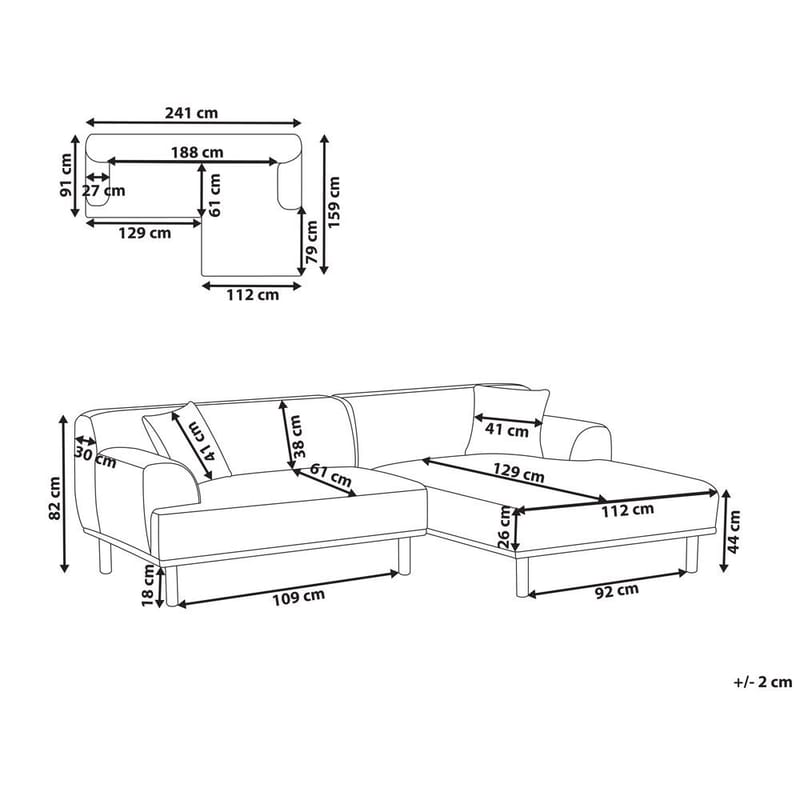 Hörnsoffa Holt - Grå, brun/Polyester - Möbler - Soffa - Hörnsoffa - Hörnsoffa med divan