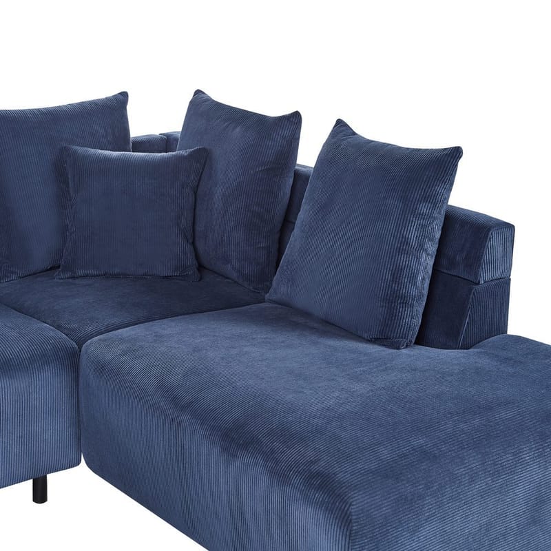 Hörnsoffa Lunner - Blå, Svart - Möbler - Soffa - Hörnsoffa