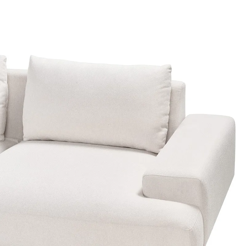 Hörnsoffa Mariferd - Beige, svart, mörkt trä/Högervänd - Möbler - Soffa - Hörnsoffa - Hörnsoffa med divan
