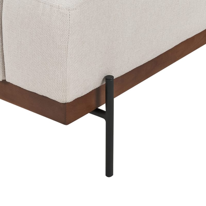 Hörnsoffa Mariferd - Beige, svart, mörkt trä/Högervänd - Möbler - Soffa - Hörnsoffa - Hörnsoffa med divan