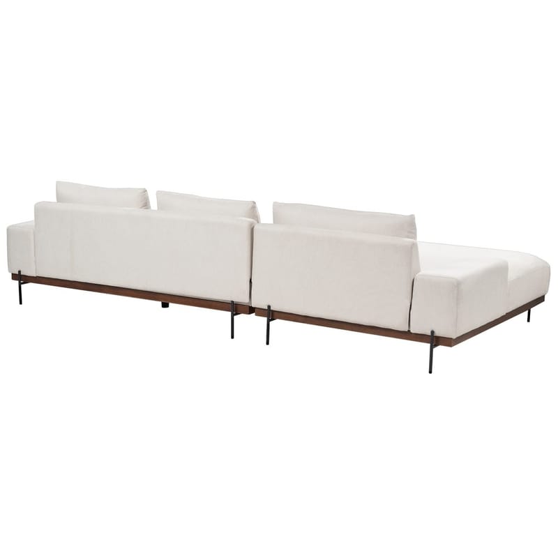 Hörnsoffa Mariferd - Beige, svart, mörkt trä/Högervänd - Möbler - Soffa - Hörnsoffa - Hörnsoffa med divan