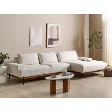 Hörnsoffa Mariferd - Beige, svart, mörkt trä/Vänstervänd - Möbler - Soffa - Divansoffor & schäslongsoffa