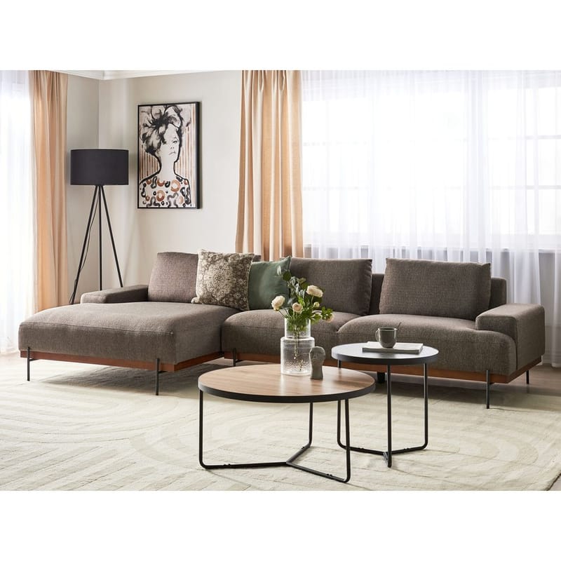 Hörnsoffa Mariferd - Brunt, svart, mörkt trä/Högervänd - Möbler - Soffa - Hörnsoffa