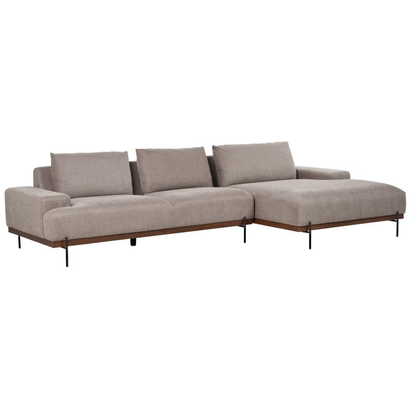 Hörnsoffa Mariferd - Ljusbrun, svart, mörkt trä/Vänstervänd - Möbler - Soffa - Divansoffor & schäslongsoffa
