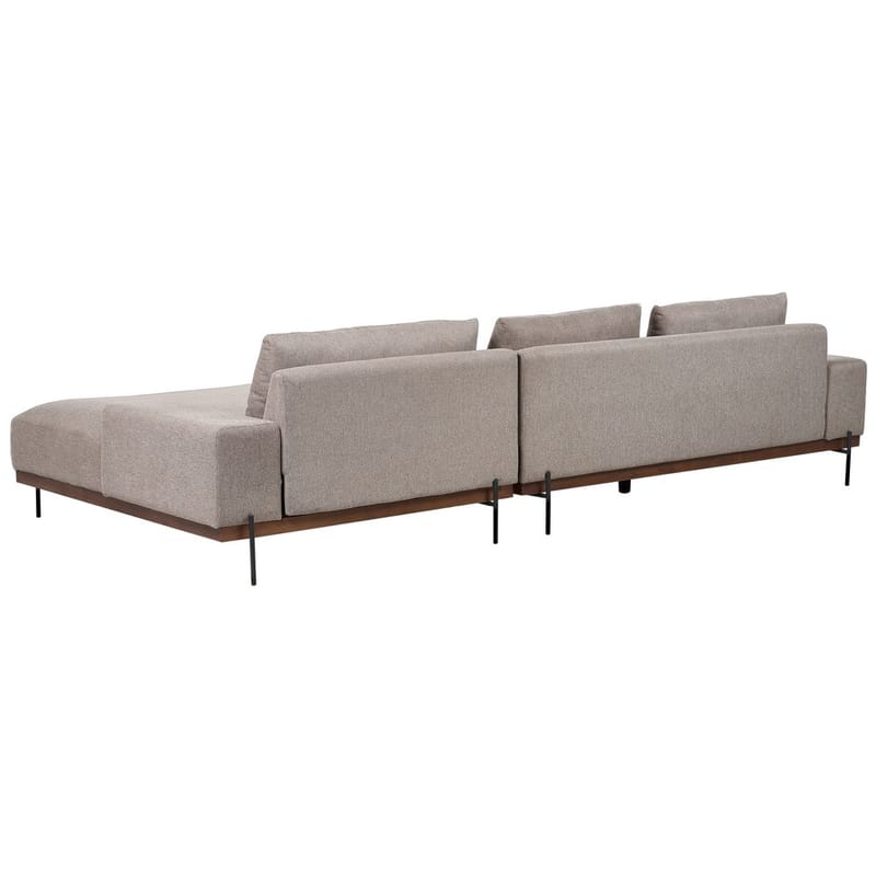 Hörnsoffa Mariferd - Ljusbrun, svart, mörkt trä/Vänstervänd - Möbler - Soffa - Divansoffor & schäslongsoffa