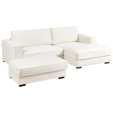 Hörnsoffa med fotpall Renders - Beige - Möbler - Soffa - Divansoffor & schäslongsoffa