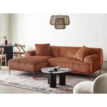Hörnsoffa Stenum - Brun, mässing/Högervänd - Möbler - Soffa - Hörnsoffa