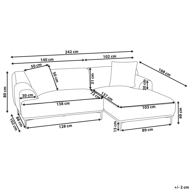 Hörnsoffa Stenum - Brun, mässing/Högervänd - Möbler - Soffa - Hörnsoffa - Howard hörnsoffa