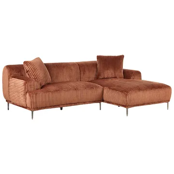 Hörnsoffa Stenum - Brun, mässing/Högervänd - Möbler - Soffa - Hörnsoffa