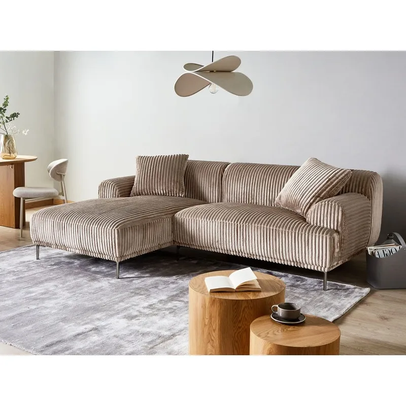 Hörnsoffa Stenum - Ljusbrun, mässing/Högervänd - Möbler - Soffa - Hörnsoffa