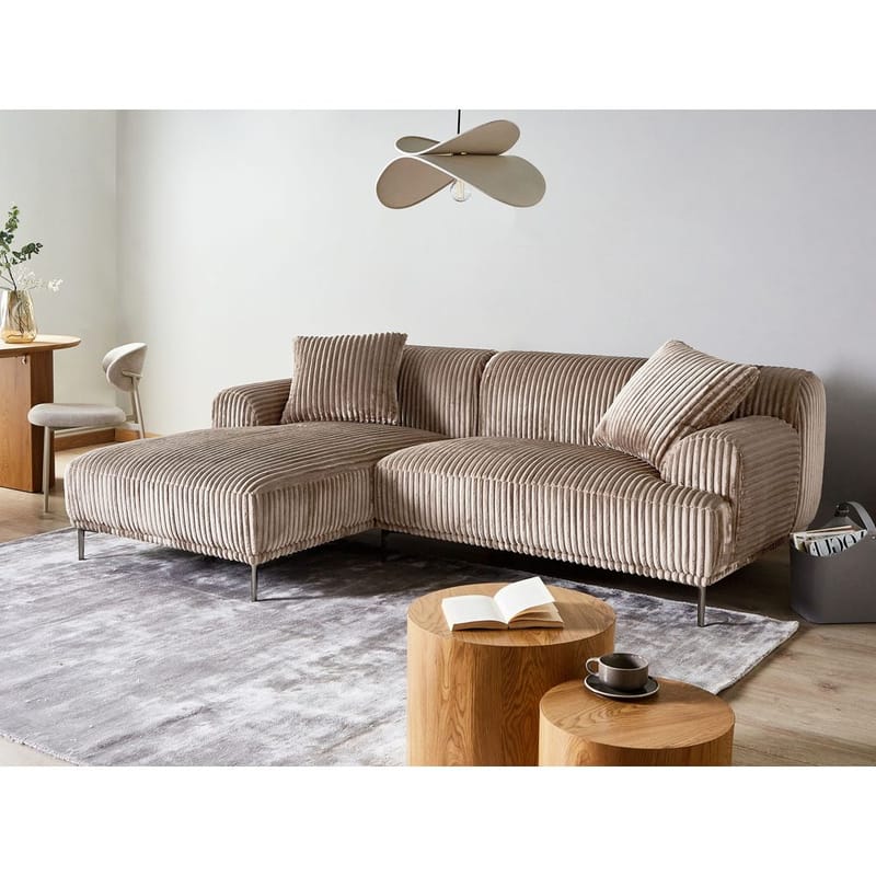 Hörnsoffa Stenum - Ljusbrun, mässing/Högervänd - Möbler - Soffa - Hörnsoffa