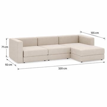 Hagblom 4-sits Divansoffa med Förvaring Vändbar - Beige - Möbler - Soffa - Divansoffor & schäslongsoffa