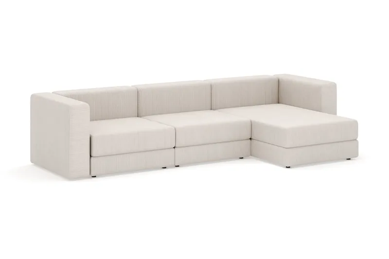 Hagblom 4-sits Vändbar Divansoffa 320 cm med Förvaring i Manchestertyg - Beige - Möbler - Soffa - Divansoffor & schäslongsoffa