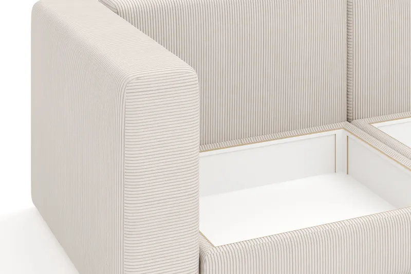 Hagblom 4-sits Vändbar Divansoffa 320 cm med Förvaring i Manchestertyg - Beige - Möbler - Soffa - Divansoffor & schäslongsoffa