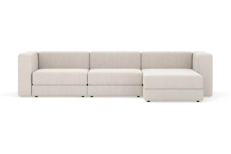 Hagblom 4-sits Vändbar Divansoffa 320 cm med Förvaring i Manchestertyg, Beige