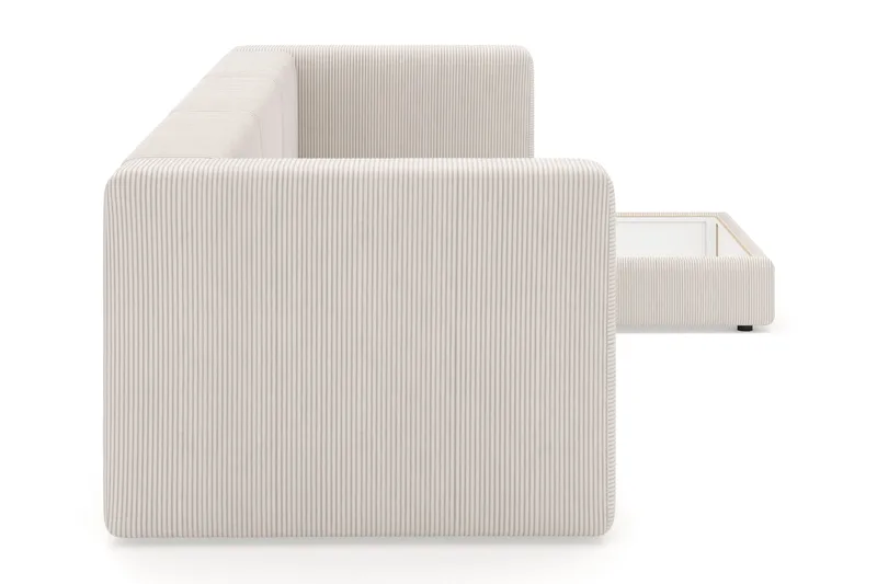 Hagblom 4-sits Vändbar Divansoffa 320 cm med Förvaring i Manchestertyg - Beige - Möbler - Soffa - Divansoffor & schäslongsoffa