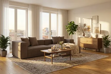 Havana 3-sits Låg Soffa med vändbar divan - Brun - Möbler - Soffa - Divansoffor & schäslongsoffa
