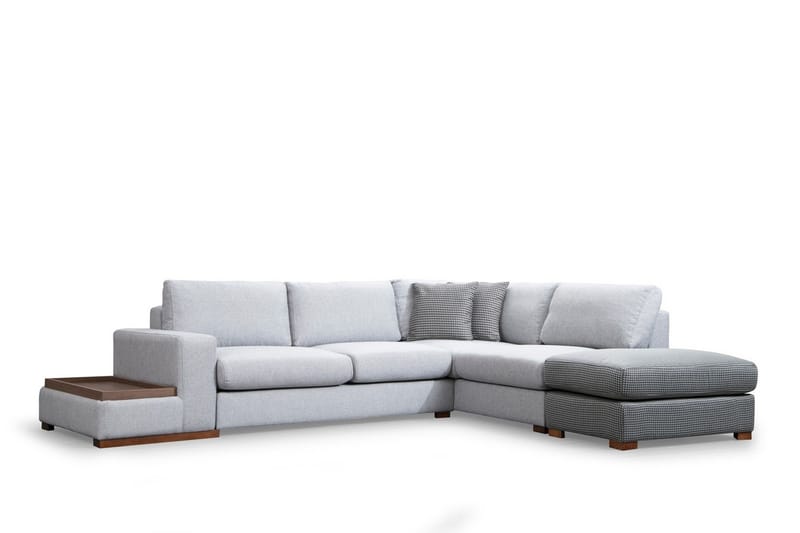 Huelva 5-sits Högervänd L-formad Divansoffa 308 cm med Schäslong i Tyg - Grå - Möbler - Soffa - Divansoffor & schäslongsoffa