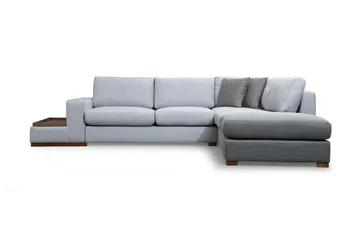 Huelva 5-sits Högervänd L-formad Divansoffa 308 cm med Schäslong i Tyg - Grå - Möbler - Soffa - Divansoffor & schäslongsoffa