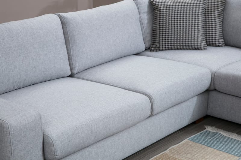 Huelva 5-sits Högervänd L-formad Divansoffa 308 cm med Schäslong i Tyg - Grå - Möbler - Soffa - Divansoffor & schäslongsoffa