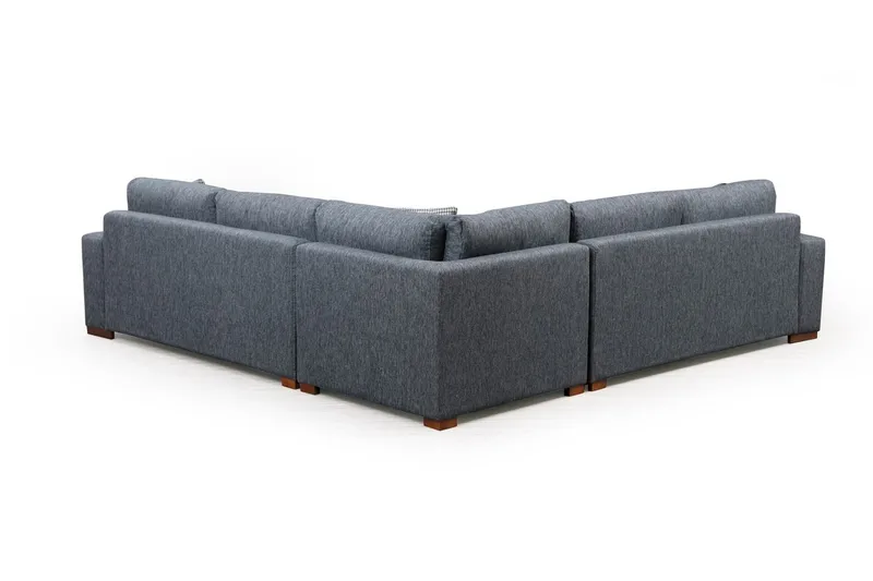 Huelva 5-sits Högervänd L-formad Hörnsoffa 323 cm med Sidobord i Tyg - Grå - Möbler - Soffa - Hörnsoffa