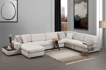Huelva Divansoffa - Beige - Möbler - Soffa - Hörnsoffa - Hörnsoffa med divan