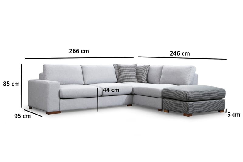 Huelva Divansoffa - Grå - Möbler - Soffa - Divansoffor & schäslongsoffa