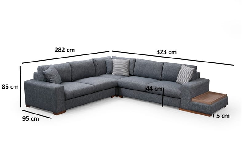 Huelva Divansoffa - Grå - Möbler - Soffa - Divansoffor & schäslongsoffa