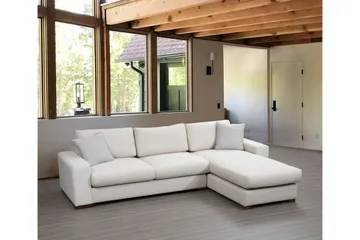 Huelva Högervänd L-formad Divansoffa med Schäslong 270 cm i Tyg - Benvit - Möbler - Soffa - Divansoffor & schäslongsoffa