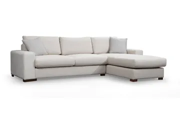Huelva Högervänd L-formad Divansoffa med Schäslong 270 cm i Tyg - Benvit - Möbler - Soffa - Divansoffor & schäslongsoffa