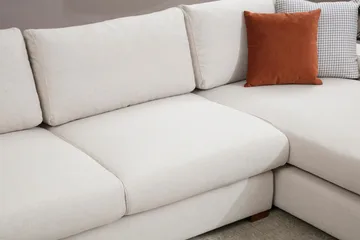 Huelva Högervänd L-formad Divansoffa med Schäslong 270 cm i Tyg - Benvit - Möbler - Soffa - Divansoffor & schäslongsoffa