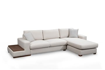 Huelva Högervänd L-formad Divansoffa med Schäslong 312 cm i Tyg - Beige - Möbler - Soffa - Divansoffor & schäslongsoffa