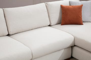 Huelva Högervänd L-formad Divansoffa med Schäslong 312 cm i Tyg - Beige - Möbler - Soffa - Divansoffor & schäslongsoffa