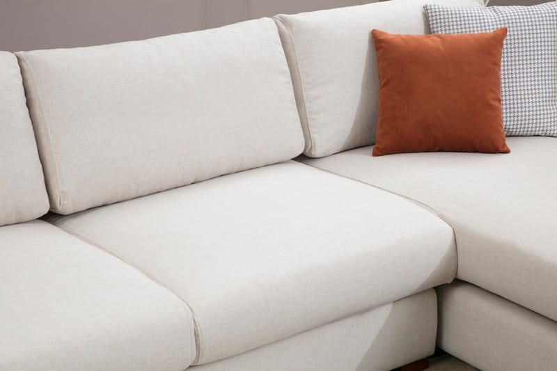 Huelva Högervänd L-formad Divansoffa med Schäslong 312 cm i Tyg - Beige - Möbler - Soffa - Divansoffor & schäslongsoffa