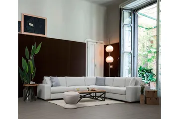 Huelva Högervänd L-formad Hörnsoffa 322 cm i Tyg med Breda Armstöd - Beige - Möbler - Soffa - Hörnsoffa
