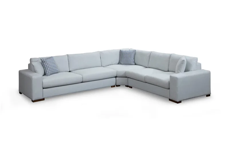 Huelva Högervänd L-formad Hörnsoffa 322 cm i Tyg med Breda Armstöd, Beige