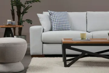 Huelva Högervänd L-formad Hörnsoffa 322 cm i Tyg med Breda Armstöd - Beige - Möbler - Soffa - Hörnsoffa